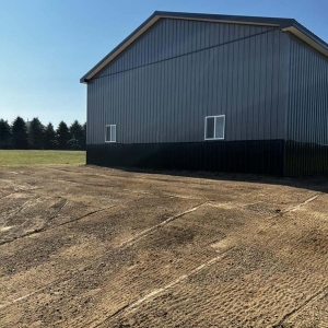 Finished grade for a new barn