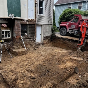 Basement excavation for a new addition